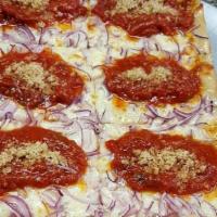 Margherita Pizza · Fresh mozzarella, tomato sauce, basil, and garlic.