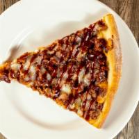 Bbq Chicken Pizza · Tangy BBQ sauce, breaded and fried chicken and mozzarella.