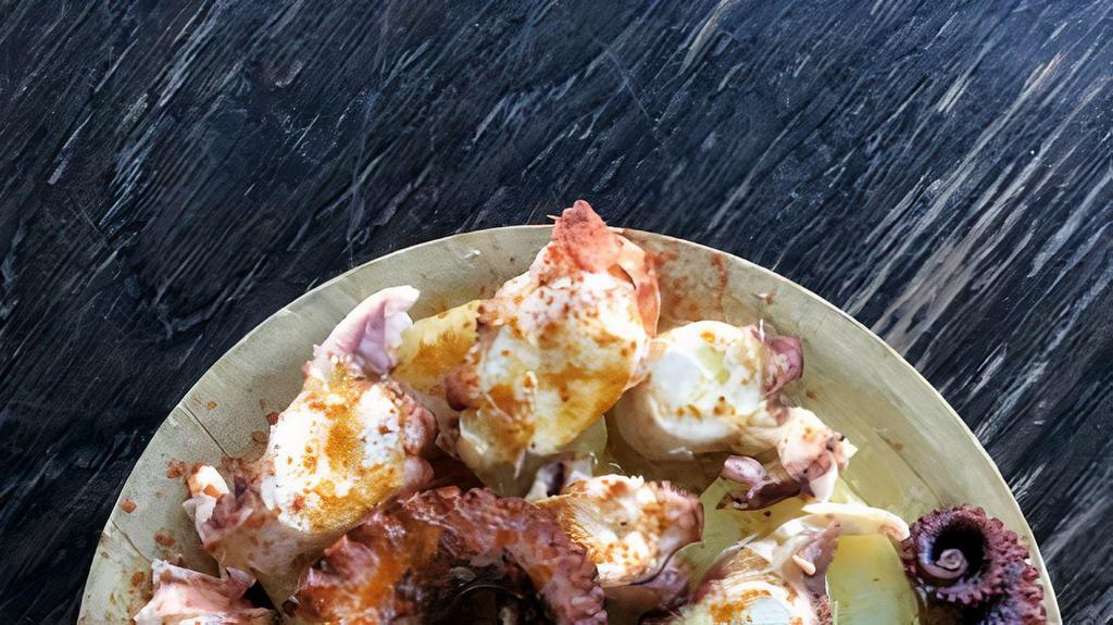 Spanish Octopus · Dairy free, peanut free, egg free, gluten-free, and soy free. Potatoes, pimentón.