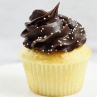 Boston Creme Cupcake · Vanilla cupcake with boston creme filling and chocolate ganache frosting