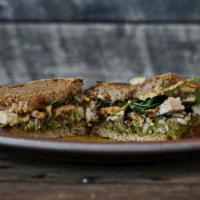 Seeds & Cheese Sandwich (Vegan) · Green Chili Guacamole, Hummus, Microgreens, Vegan Cheese, Pumpkin Seeds, Hemp Seeds, Sunflow...
