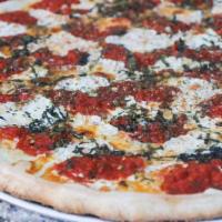 Nonna Maria · Our signature slice from our old family recipe. Thin crust with fresh mozzarella, homemade m...