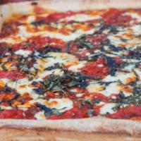 Grandma · Our homemade marinara sauce, mozzarella, Parmesan, olive oil, and fresh garlic on a thick ol...