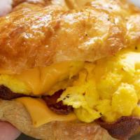 Croissant With Eggs, Turkey Bacon & Cheese With Omlelets · 