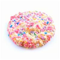 Birthday Cake · Birthday cake cookie topped with rainbow sprinkles