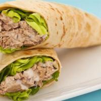 Tuna Wrap · Tuna salad, swiss, lettuce, tomato.