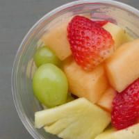 Mixed Fruit Cup · Melons, grapes, strawberries, or various in-season fruits.