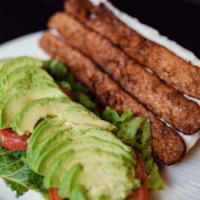 L.A.T · Tempeh bacon, avocado, romaine lettuce, and tomato with regular mayonnaise (v) or chipotle m...