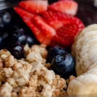 Better-Be Blue Acai Bowl · Filling (coconut water, acai berry, banana, blueberries, strawberries, raw cacao, spirulina)...