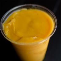 Mango-Detox Smoothie · Almond milk, turmeric, mango, banana, ginger, chia seeds, cinnamon and agave.