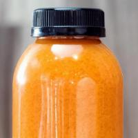 Carrot Glow Juice (16 Oz.) · Carrot, orange, apple, turmeric, lemon, and ginger.
