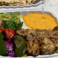 Chicken Platter · Juicy, tender, and grilled to perfection! Comes with Rice, Salad, and Hummus