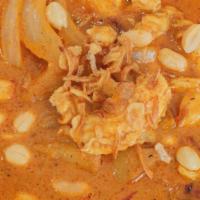 Massaman Curry (V/Gf) · Potato, onion and peanut, with coconut milk topped with fried shallot served with jasmine ri...