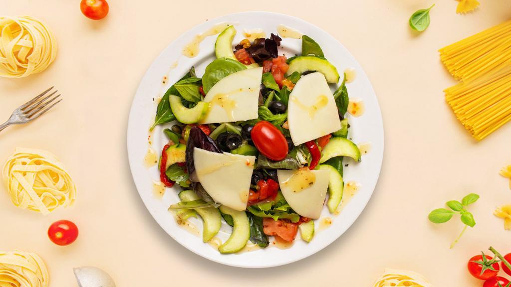 Italiano Salad · Mix greens, cherry tomato, onions, cucumber, and Italian dressing.