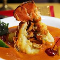 Lobster Tikka Masala · Lobster enveloped in a creamy tomato sauce.
