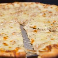 Clam Pie · Fresh garlic, parsley and olive oil with a sprinkle of grated cheese and no sauce.