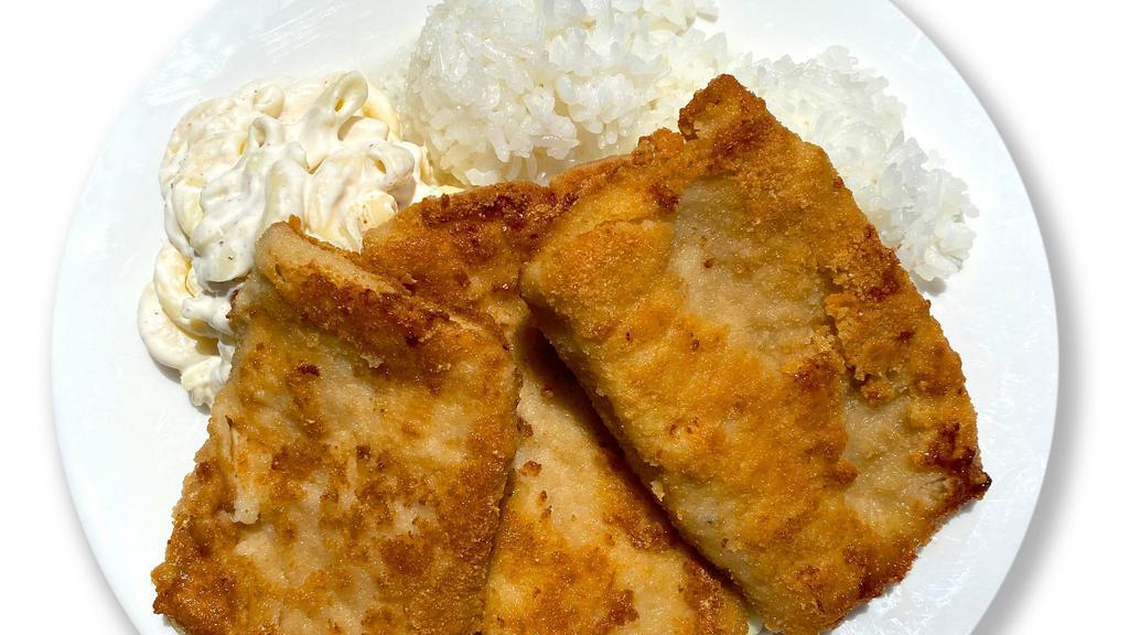 Mahi Mahi Plate · Dorado fillet seasoned, breaded and fried golden brown on our griddle, accompanied with tartar sauce.
