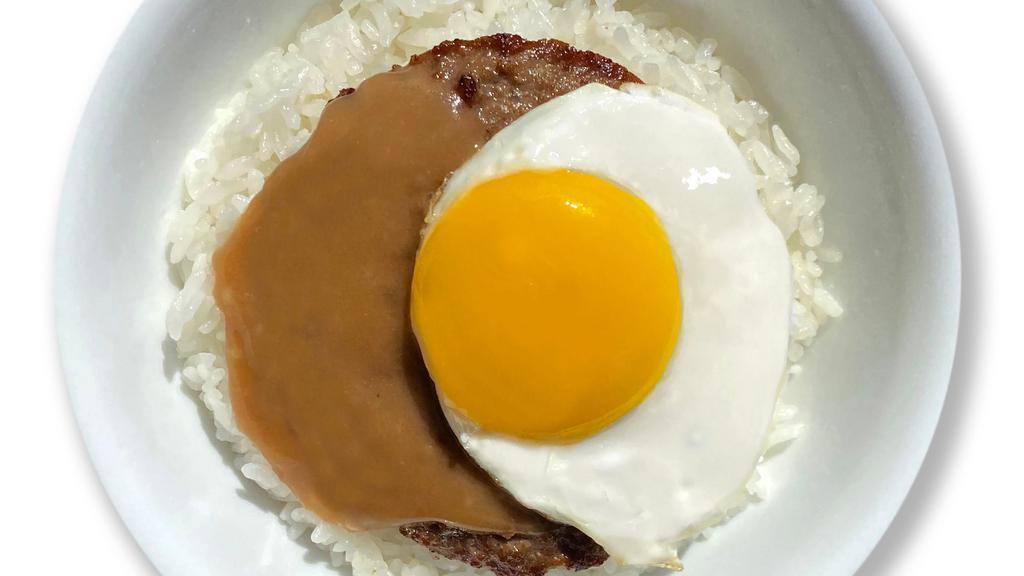 Loco Moco Bowl · Consuming raw or undercooked meats, seafood or eggs may increase your risk of foodborne illness.

A smaller version of our Loco Moco Plate. Includes one hamburger patty served over a scoop of white rice, topped with gravy and one egg.