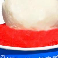 Slush Float · A refreshing strawberry flavored drink, topped with a scoop of vanilla ice cream.