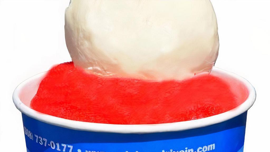 Slush Float · A refreshing strawberry flavored drink, topped with a scoop of vanilla ice cream.