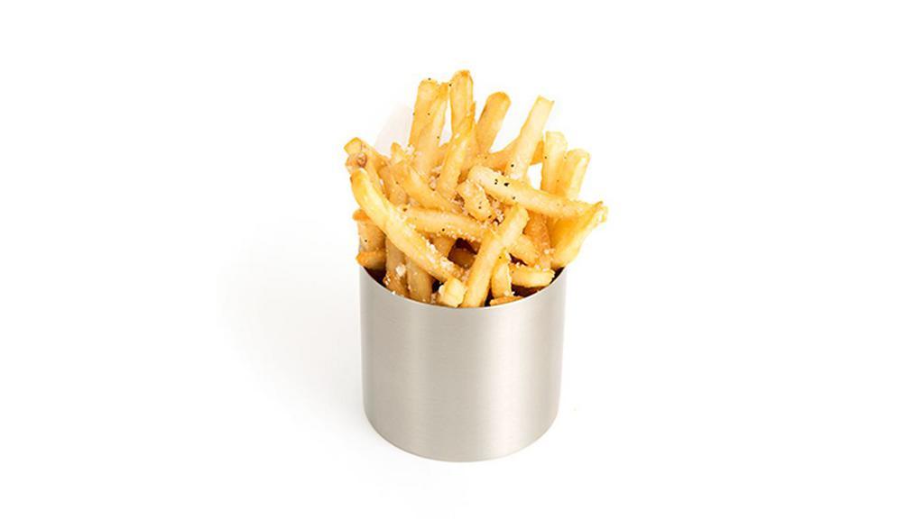 Parm Truffle Fries · Truffle infused Umami Spice, topped with Parmesan Cheese, and served with choice of sauce.