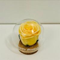 Friendship Birthday Rose · A yellow rose in sphere and a happy birthday message.You can add some balloons to it for an ...