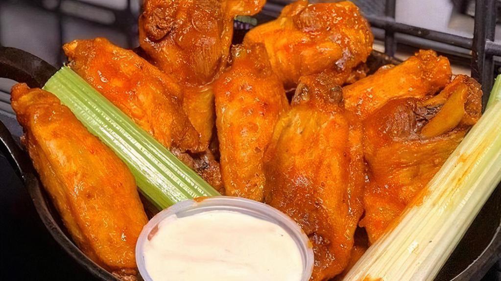 Extra Spicy Diablo Wings · Served with bleu cheese.