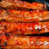 Bbq Spare Ribs 5 Pcs · 5 pieces of spare ribs marinated in bbq sauce.