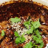 Sliced Beef In Szechuan Chilli Peppercorn Oil · served with choice of rice