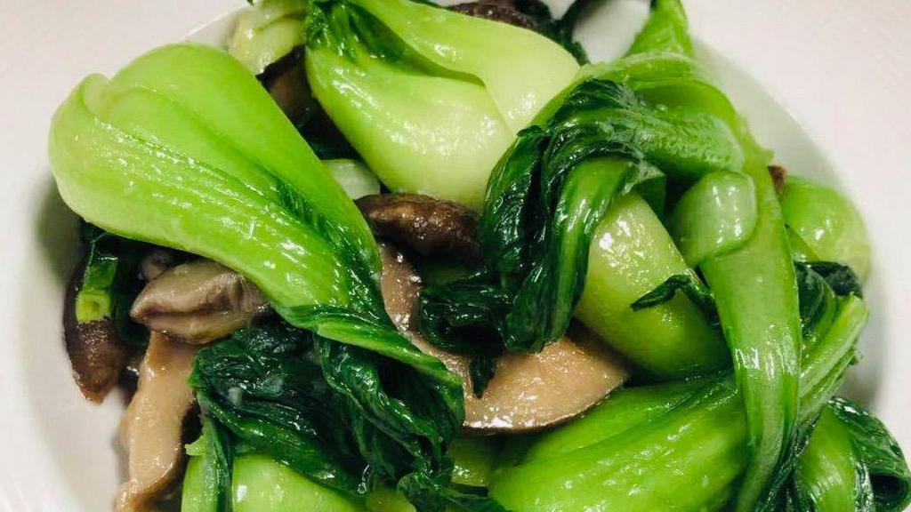 Baby Bok Choy Sautéed With Chinese Mushroom · Vegetarian. Served with choice of rice.