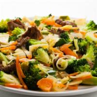 Chinese Chicken Salad · Chicken, Iceberg lettuce, mandarins, almonds, green onions, sesame seeds, shaved carrots, wo...