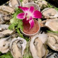 Live Oyster (6 Pieces) · 6 pieces live kumamoto oysters. Sashimi style.