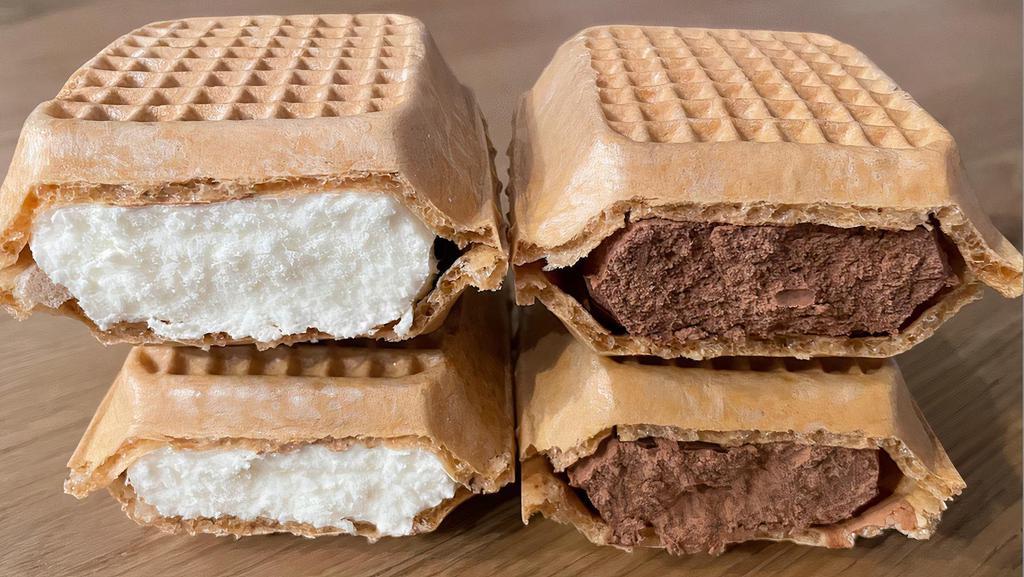 Wafer Ice Cream · Japanese wafer with ice cream and chocolate inside.