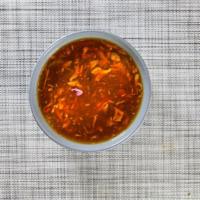 Hot & Sour Soup · Served with fried noodles. Hot and spicy.