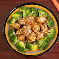 Sesame Chicken · With rice or brown rice.