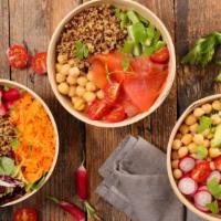 Create Your Own Grain Bowl · Choice of quinoa or brown rice base.