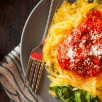 Gluten-Free Spaghetti Marinara Pasta · Prepared fresh daily-spaghetti topped with your choice of homemade marinara or meat sauce pr...