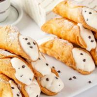 Cannolo Siciliano · Crispy shell, sweet ricotta cream & chocolate chips

*Contains eggs, dairy, wheat, soy 
*Pro...