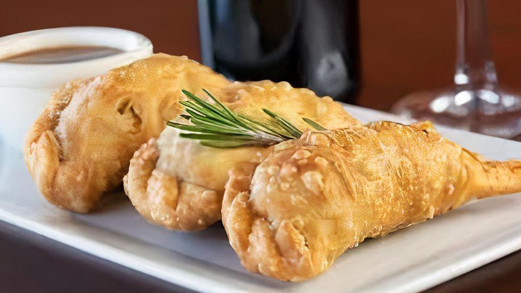 Empanadas Selection · Chicken, Salami and Cheese, cheese , Beef, Shrimp, Sweet Plantain and Mozzarella.