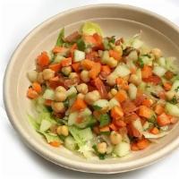 Kachumber Salad · Farm fresh diced cucumbers, tomato, and carrots in basic fresh lemon vinaigrette.