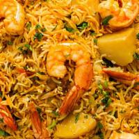 Shrimp Biryani · A world-renowned fragrant rice casserole, biryani takes time and practice to make but is wor...