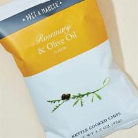 Rosemary & Olive Oil Chips · Kettle cooked in sunflower oil until nice and crisp, with added olive oil and rosemary seaso...