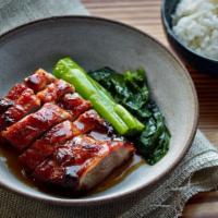 Char Siu Pork Bowl · honey flavored bbq pork over rice