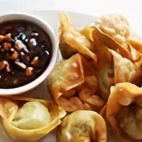 Crispy Wontons (8 Pork Or 10 Plain) · 8 pieces of golden fried won tons served with  our own sweet sour sauce
or 10 veggie won ton...