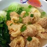 Wonton Soup · favorite when you need that warm pick me up, quick meal.  delicious won tons served in tasty...