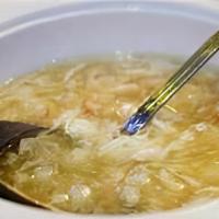 Crab Meat & Fish Maw Soup · wonderful blend of crab meat, fish maw and swirled egg in rich broth