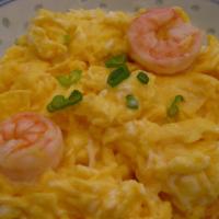 Shrimp With Scrambled Eggs · shrimp scrambled with fluffy eggs and onions.