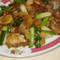 Oysters Ginger Green Onion Sauteed · fresh oysters in season now.  a house favorite.  delicious!