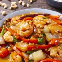Kung Pao Shrimp · spicy shrimp combination with vegetables and peanuts
