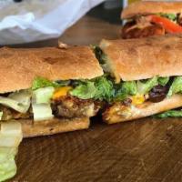 Sam'S Favorite Chopped Cheese · { Chopped Cheese } 100% Beef Burger Chopped Up On The Grille Cooked With Green Paper & Onion...